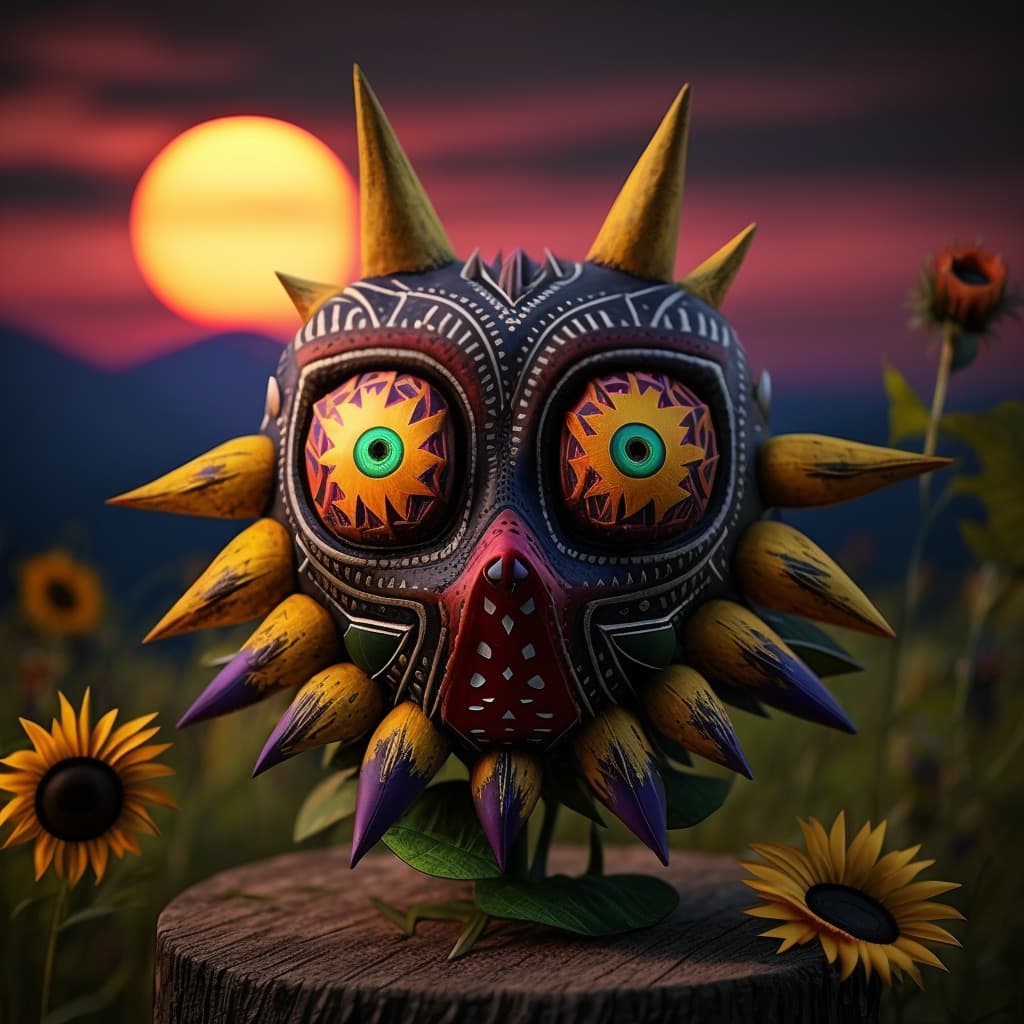 full body photography of majoras mask 8k hdr 